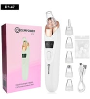 DEMPOWER 5 Başlıklı Cilt Temizleme Vakum Aleti Multifunctional Cleaning Instrument Kırmızı-Beyaz Detaylı