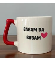 Babam Da Babam Baskılı Kırmızı Kulplu D Kupa