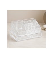 Şeffaf Çok Bölmeli Tek Çekmeceli Makyaj ve Takı Organizeri 23.3x13.5x11.5 cm
