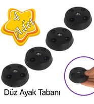 4 Adet Düz Ayak Tabanı Siyah Mobilya Masa Sehpa Ayağı Bağlantı Aparatı Plastik