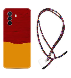 Huawei Nova Y70 Y90 Nova 9 SE  Kılıf Boyun Asklı Rasta Silikon Sarı Kırmızı Boya 1708