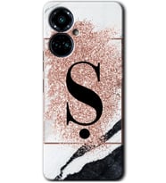 Tecno Camon 19 Pro Kılıf HD Desen Baskılı Kılıf - Pembe Mermer Desenli Ş Harfi