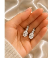 925 Ayar Gümüş Ice Cut Oval Zirkon Taşlı Küpe – Ekstra Parlak Işıltılı Lüks Tasarım, Hediyelik