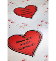 Senin İçin Özenle Hazırlandı Kalpli Pelur Kağıt - Hediye Paketi -10 Adet - 50x70 (Kahverengi)