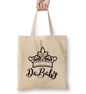 DaBaby Hip Hop Rap Logo Bez Çanta Uzun Saplı