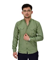 Erkek Spor Likralı Gömlek BGL-ST04343 (Çam Yeşili)