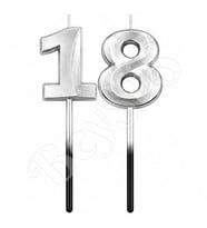 18 Rakam Mum Gümüş