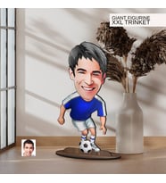 BK Gift Kişiye Özel Futbolcu Karikatürlü Büyük Boy Ahşap Biblo-11 Arkadaşa Hediye , Sevgiliye Hediye, Kişiye Özel Biblolar