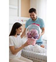 YENİDOĞAN İSME ÖZEL BEBEK HEDİYESİ BALON KUTUSU (Pembe)