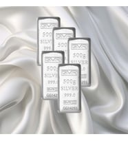 5 Adet 500 Gr Gmr Gümüş Külçe