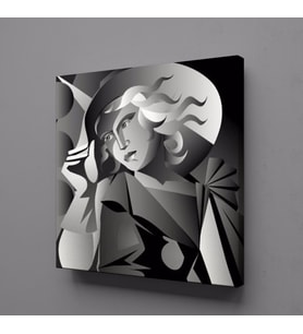 ŞAPKALI KADIN KANVAS TABLO 40x40cm (Karışık)