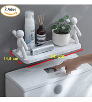 2 ADET Büyük Boy Yapıskanlı Banyo Organizer Duvar Raf Banyo Rafı Duvar Mutfak RA