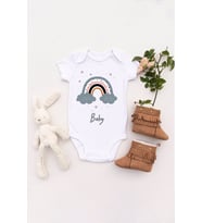 Unisex Bebek Gökkuşağı Baby Baskılı Body Zıbın