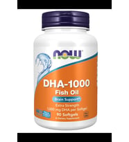 NOW Foods, DHA-1000 Brain Support, Extra Strength, 1,000 mg, 90 Softgels.USA MENŞEİ.3647 (Renksiz)