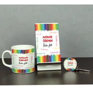Matematik Öğretmeni Üçlü Set (Kupa + Telefon Standı + Anahtarlık) 003