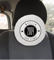 BK Gift Kişiye Özel İsimli Made In Tasarımlı Yuvarlak Araç Koltuk Yastığı-1