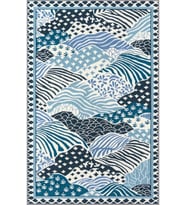 Eliana Home Baskılı, Yıkanabilir Kaymaz Taban Salon Halısı LNA1802 100x150 cm (Mavi)