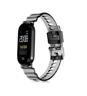 Xiaomi Mi Band 6 KRD-27 Şeffaf Renkli Transparan Silikon Kordon Siyah