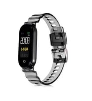 Xiaomi Mi Band 6 KRD-27 Şeffaf Renkli Transparan Silikon Kordon Siyah