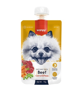 Wanpy Taze Sığır Etli&Havuçlu Köpek Et Ezmesi 90 gr