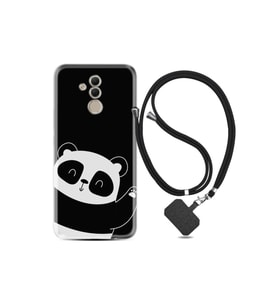 Huawei Mate 20 Lite Kılıf Silikon Ipli Boyun Askılı Desenli Bay Bay Panda 1784