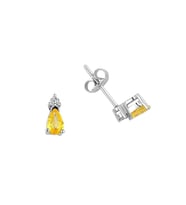 0.43 Karat Sarı Safir Küpe PE115