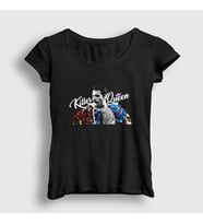 Presmono Kadın Siyah Killer Queen Freddie Mercury T-Shirt 34411tt