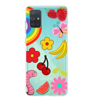 PrintiFy Samsung Galaxy A71 ile Uyumlu 1mm Slim Fit Water Color 5 Baskılı Şeffaf  Kılıf