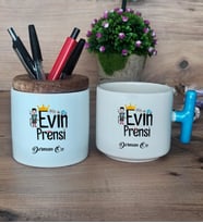 Evin Prensi Hediye Sepeti Kupa Bardak T Kulplu, Kalemlik Hediyeleri Erkek Kardeşe Abiye Çocuğa Doğum Günü Hediyesi (Model 3)