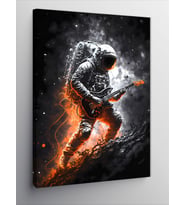 Kanvas Tablo Uzayda Gitar Çalan Astronot