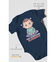 Sakin Görünüyorum Aldanma! Baskılı Bebek Zıbını – Çıtçıtlı Body  %100 Pamuk Kısa Kol (Lacivert)