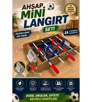 Ahşap Mini Langırt Seti - Ahşap Oyuncak - Futbol Oyuncakları - Top Oyuncak Langırt Setleri - Langırt