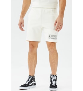 Urban Theory Printed Men's Short Erkek Pamuk Spor Şort Beyaz