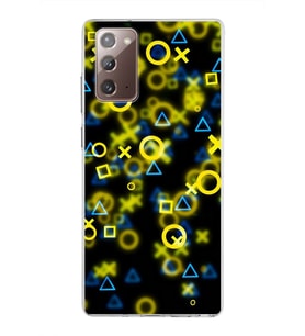 Samsung Galaxy Note 20 Kapak  Semboller Tasarımlı Şeffaf Silikon Kılıf
