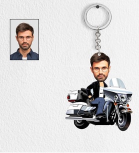 Kişiye Özel Motorcu Tasarımlı Karikatür Anahtarlık