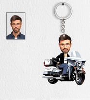 Kişiye Özel Motorcu Tasarımlı Karikatür Anahtarlık