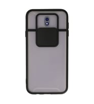 Samsung Galaxy J7 Pro / J730 Kılıf Palm Buzlu Kamera Sürgülü Silikon - Siyah