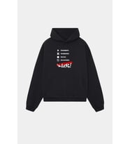 Unisex Kapüşonlu Sweatshirt - Luck Yazılı Oversize Hoodie (Siyah)