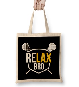 Funny ReLAX Bro Funny Lacrosse Pun LAX Player Bez Çanta Uzun Saplı