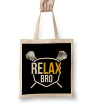 Funny ReLAX Bro Funny Lacrosse Pun LAX Player Bez Çanta Uzun Saplı