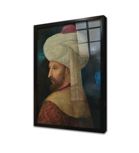 Fatih Sultan Mehmet Çerçeveli Cam Tablo