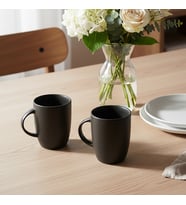 GÜRAL PORSELEN Elit Black Matt 2 Parça Mug Bardak 220 cc