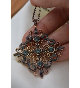 STONEAGE Kolye Antrasit Bronz Madalyon (Altın / Dore)