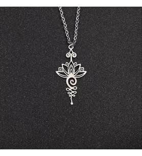 Gümüş  Lotus Çiçeği Kolye