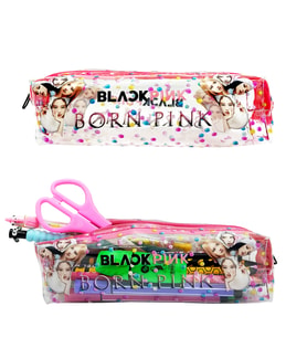 Şeffaf Kalem Kutusu Blackpink Born Pink Desenli Şeffaf Kalemlik