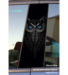 baykuş sticker yan kapı direk kaplama 2li sol sağ takım yapıştırma