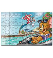 Cakapuzzle Tom ve Jerry Fur Flying Puzzle Yapboz MDF (Ahşap) (120 Parça)