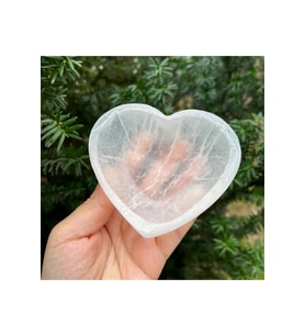 El yapımı 10 cm Selenit Kalp Doğal Taş Dekorasyon Parçası