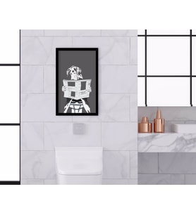 BK Home Banyo Tuvalet Dekoratif Ahşap Siyah Çerçeveli Tablo-1
