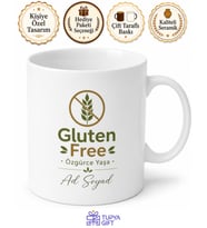 Gluten Free Temalı Glütensiz Kupa Bardak Özel Tasarım Hediye